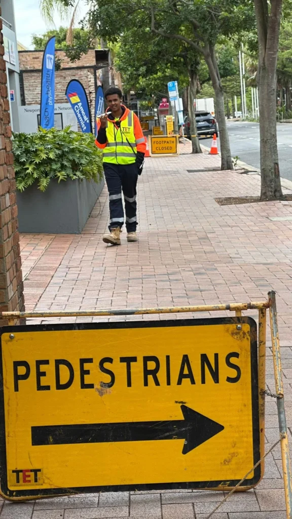 Pedestrian diversion in Newport